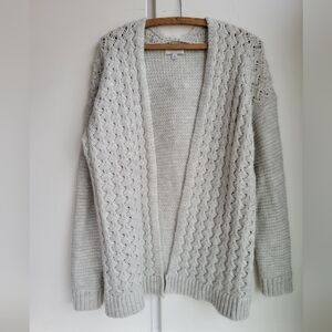 Lucky Brand Women’s Open Front Cable Knit Chunky Cardigan Heather Grey Size M
